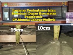 Lanjutan Peningkatan Jalan Depan Kecamatan Pasarkemis Tidak Sesuai Spesifikasi Spek, LSM Trinusa Minta Inspektorat Audit