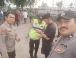 Personil Polsek Kronjo Melaksanakan PAM Haul Syekh Abdul Qodir Al-Jaelani ke-67 di Pasar Kemis Tangerang 