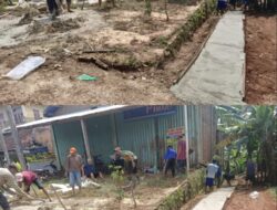 Masyarakat Kedusunan Padasuka Kembali Bergotong Royong Di Jalan Lingkar Kedusunan.