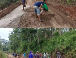 Penambalan Jalan Menuju Jembatan Kuning Terus Berlanjut. 
