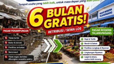 Pedagang Ditawari 6 Bulan Gratis, Pasar Modern Talang Padang Jadi Solusi Usaha yang Lebih Aman dan Nyaman