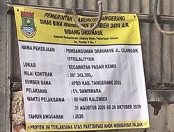 Fungsi Pengawasan Dinas Bina Marga dan SDA Dipertanyakan, Pembangunan U-Ditch Jalan Cilongok Istiqlaliyyah Disorot