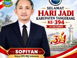 Ketua DPD IWO Indonesia Kabupaten Tangerang Sopiyan Ucapkan Selamat Hari Jadi ke-394, Usung Semangat Terus Bergerak Semakin Berdampak
